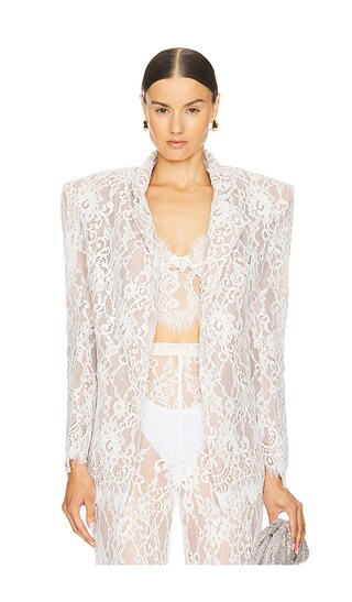 Capri Blanc Lace Blazer in White | Revolve Clothing (Global)