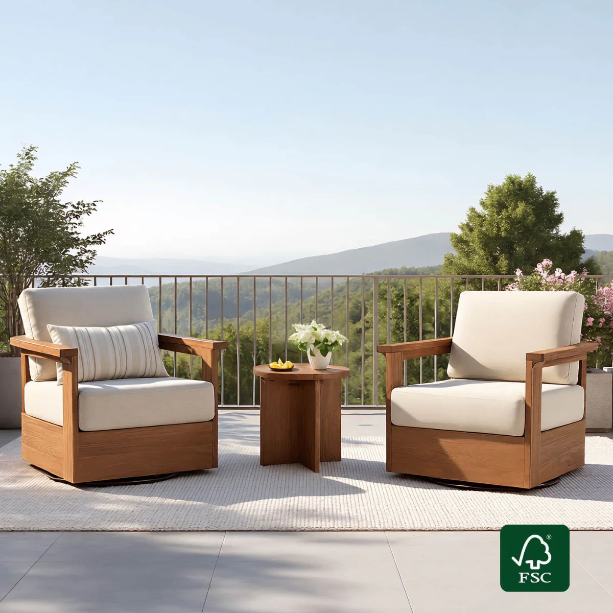 Raymond Modern Swivel Bistro Set | Outdoor Living Design | Chita