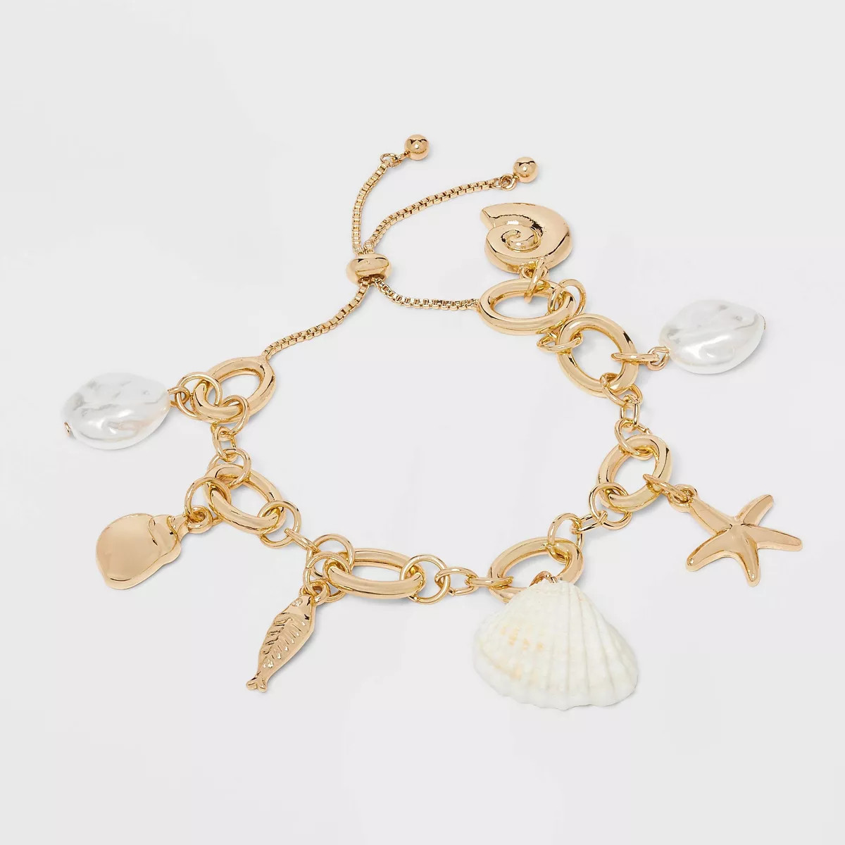 Chunky Sealife Charm Bracelet - A New Day™ Gold | Target