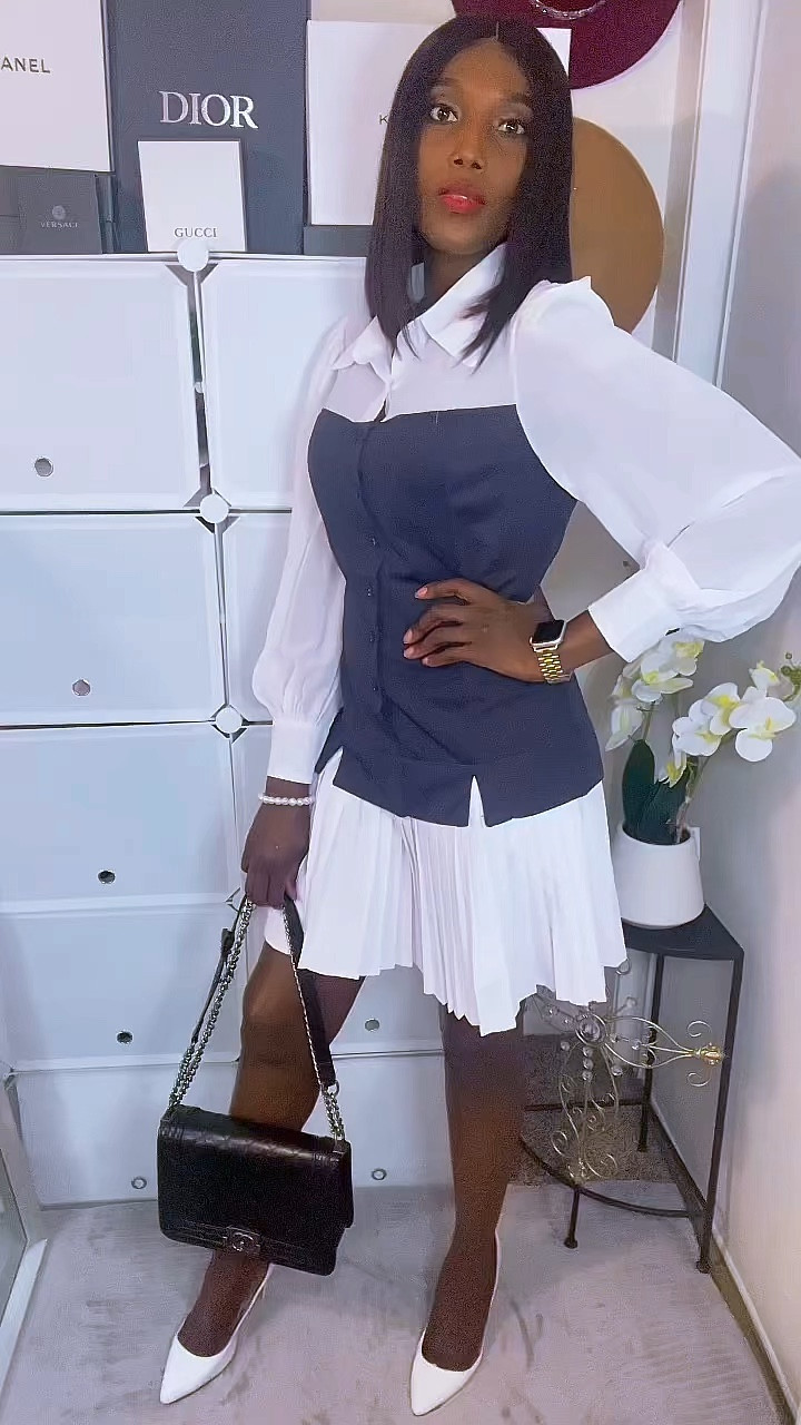 White & Blue Combo! This dress isn’t available anymore but there are similar options you can shop!