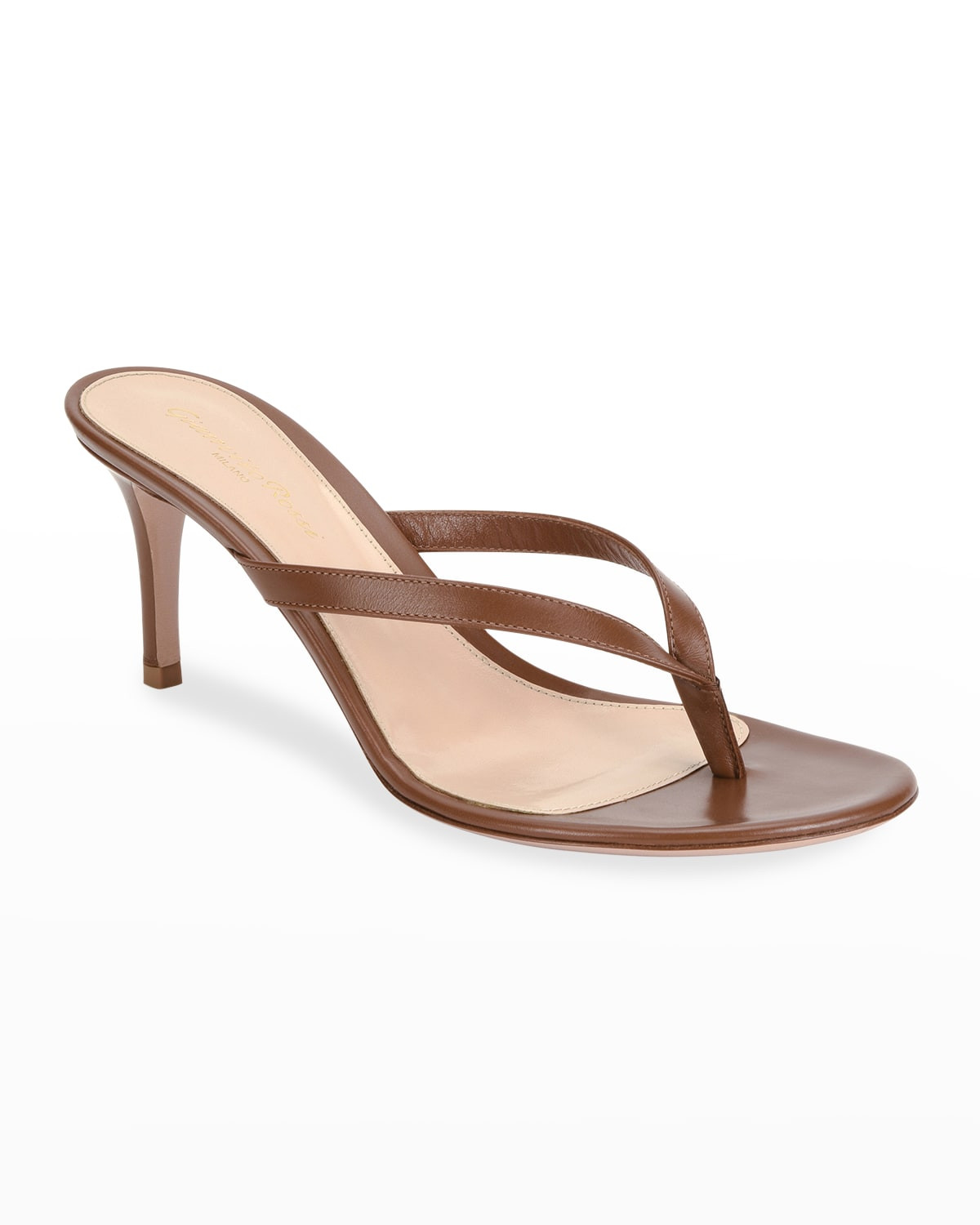 Thong Leather Slide Sandals | Neiman Marcus