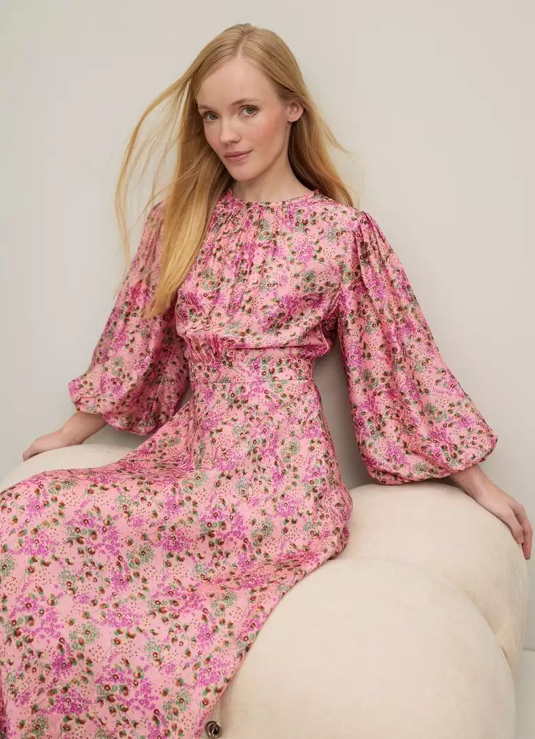 Lois Neon Garden Print Viscose-Silk Blend Dress | L.K. Bennett (UK)