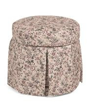 18x18 Floral Pleated Storage Swivel Ottoman | TJ Maxx