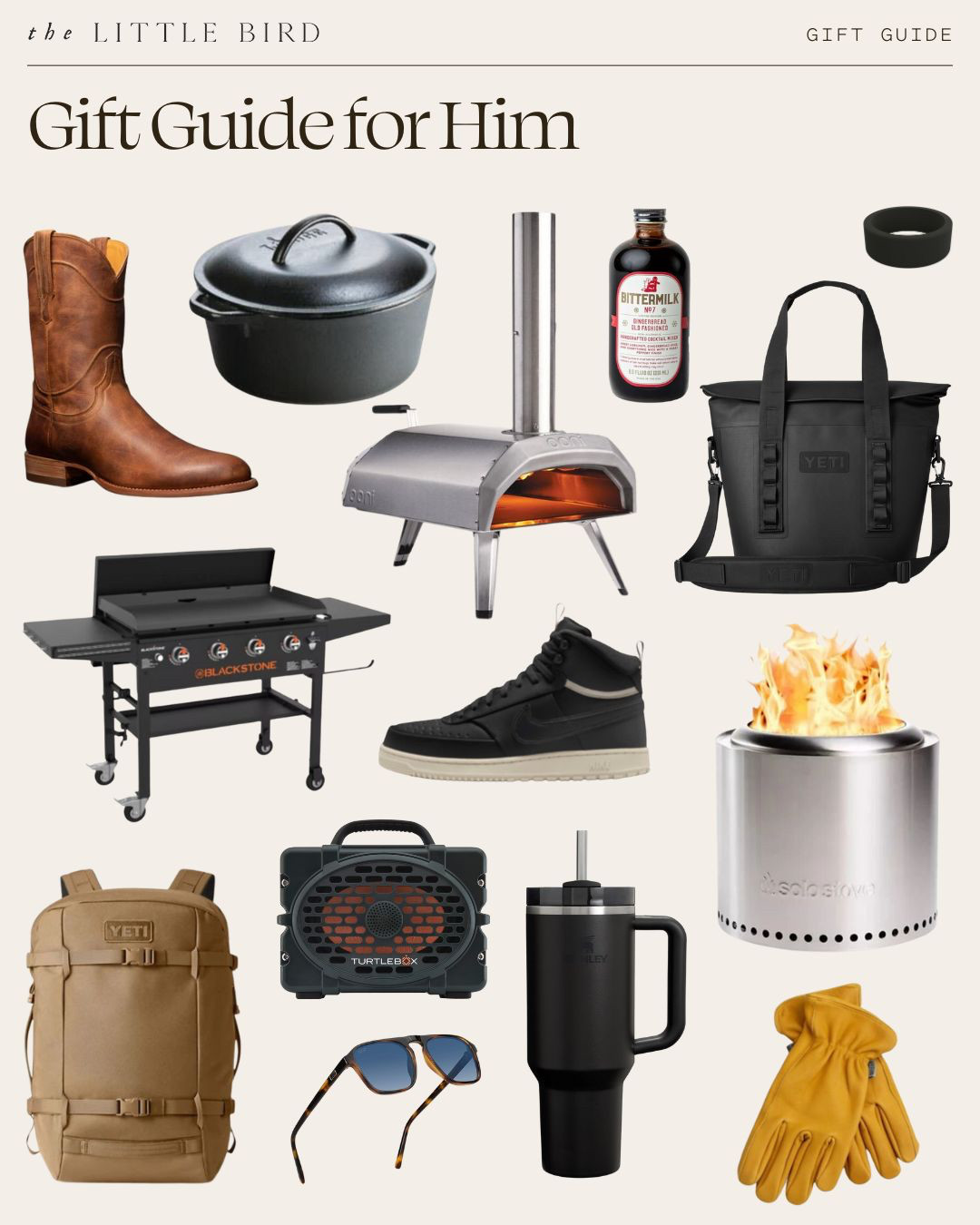 Finding the perfect gift for him just got easier! From outdoor gear like the Solo Stove and Blackstone griddle to stylish Tecovas boots, sneakers, and everyday essentials from YETI to the Ooni Pizza Oven to whiskey & cocktail accessories, these picks are perfect for the guy who loves grilling, exploring, or just relaxing in style. Thoughtful, practical, and sure to impress this holiday season. Gift ideas for men, outdoor enthusiast gifts, stylish and functional gifts, grilling and cooking gear, unique holiday gifts for him. 

 #LTKGiftGuide #LTKHoliday #LTKSeasonal