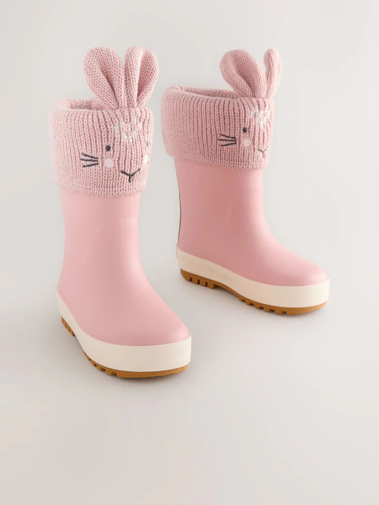 Pink Bunny Lined Cuff Wellies | Next US
