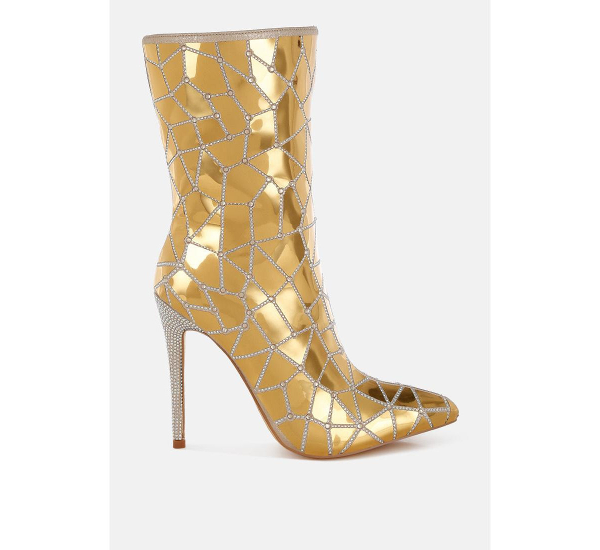 Echostage Rhinestones Embellished Metallic Boots - Gold | Macy's