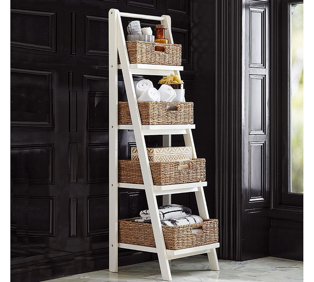 Ainsley Bath Ladder Storage, White | Pottery Barn (US)