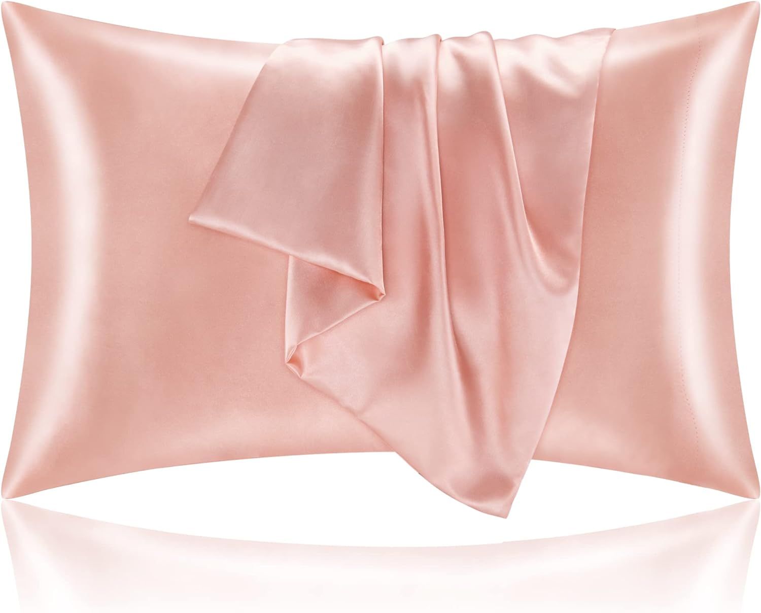 BEDELITE Satin Silk Pillowcase for Hair and Skin, Coral Pillow Cases Standard Size Set of 2 Pack,... | Amazon (US)