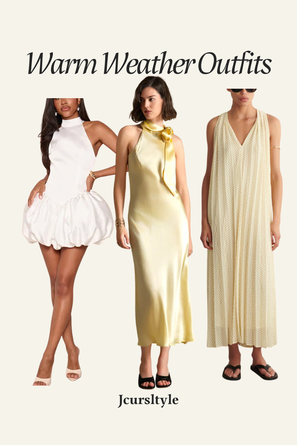 Warm weather outfit ideas you'll keep reaching for all season! Featuring three effortless dresses that are perfect for summer vacations, brunch, beach walks, garden parties, weekend getaways, and everyday chic style. If you're looking for breathable summer dresses, feminine outfit inspiration, vacation outfits, or elegant casual looks, these dresses are easy to style with sandals, wedges, sneakers, or a woven bag. Save this post for your next summer outfit idea and follow for more fashion inspiration, wearable style, and curated finds.

#LTKEurope #summeroutfits #summerdress 

 #LTKootd #LTKTravel
