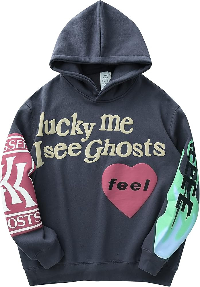 BLLDFZ Lucky Me I See Ghosts Hoodie Hip Hop Hooded | Amazon (US)