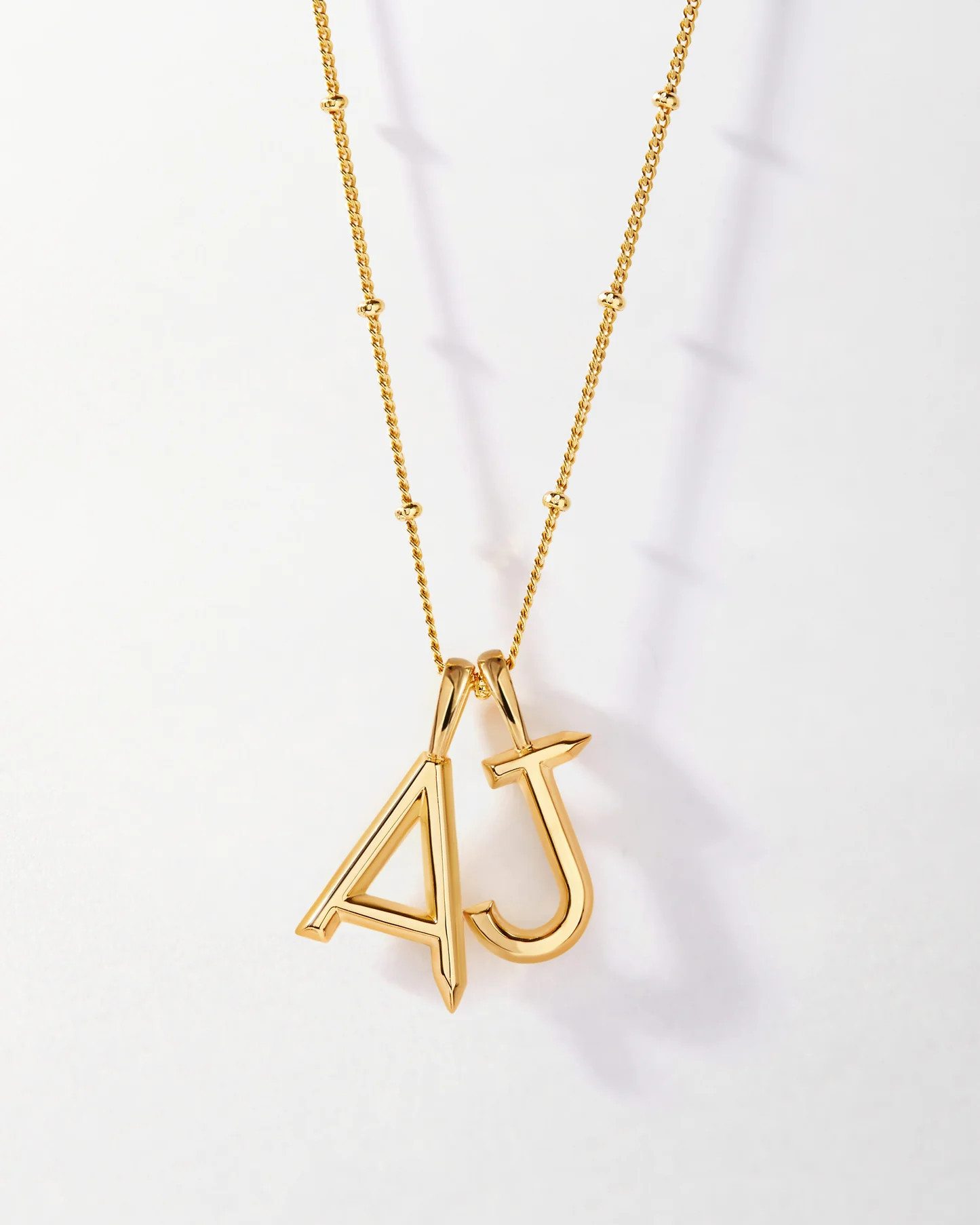 Double Initial Gold Necklace | Personalised Jewellery Bestsellers | Edge of Ember Ltd