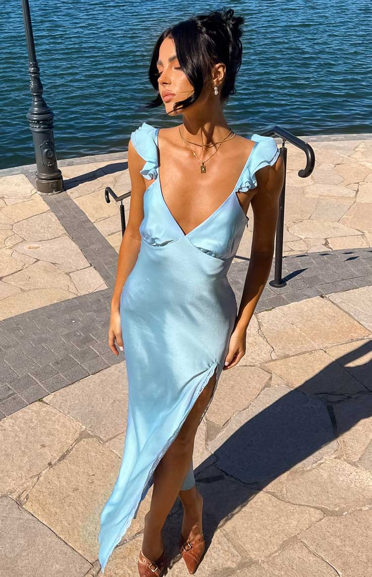 Wendy Blue Maxi Dress | Beginning Boutique (US)