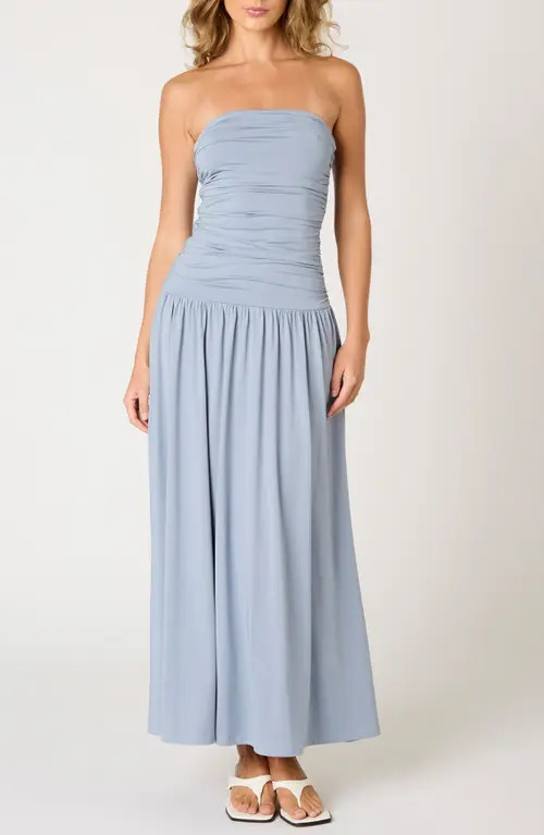 Nia Santal Strapless Dress in Slate Blue at Nordstrom, Size Small | Nordstrom