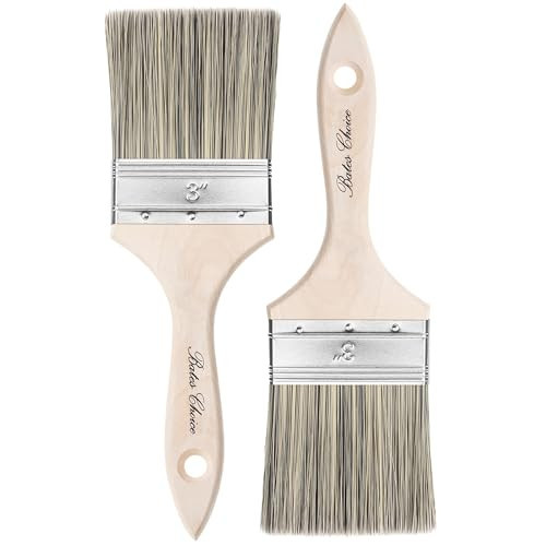 Bates- Double Thick Chip Paint Brush, 3 Inch, 2 Pack, Wooden Handle, Flat Paint Brushes for Walls and Trim, Synthetic Bristles | Amazon (US)