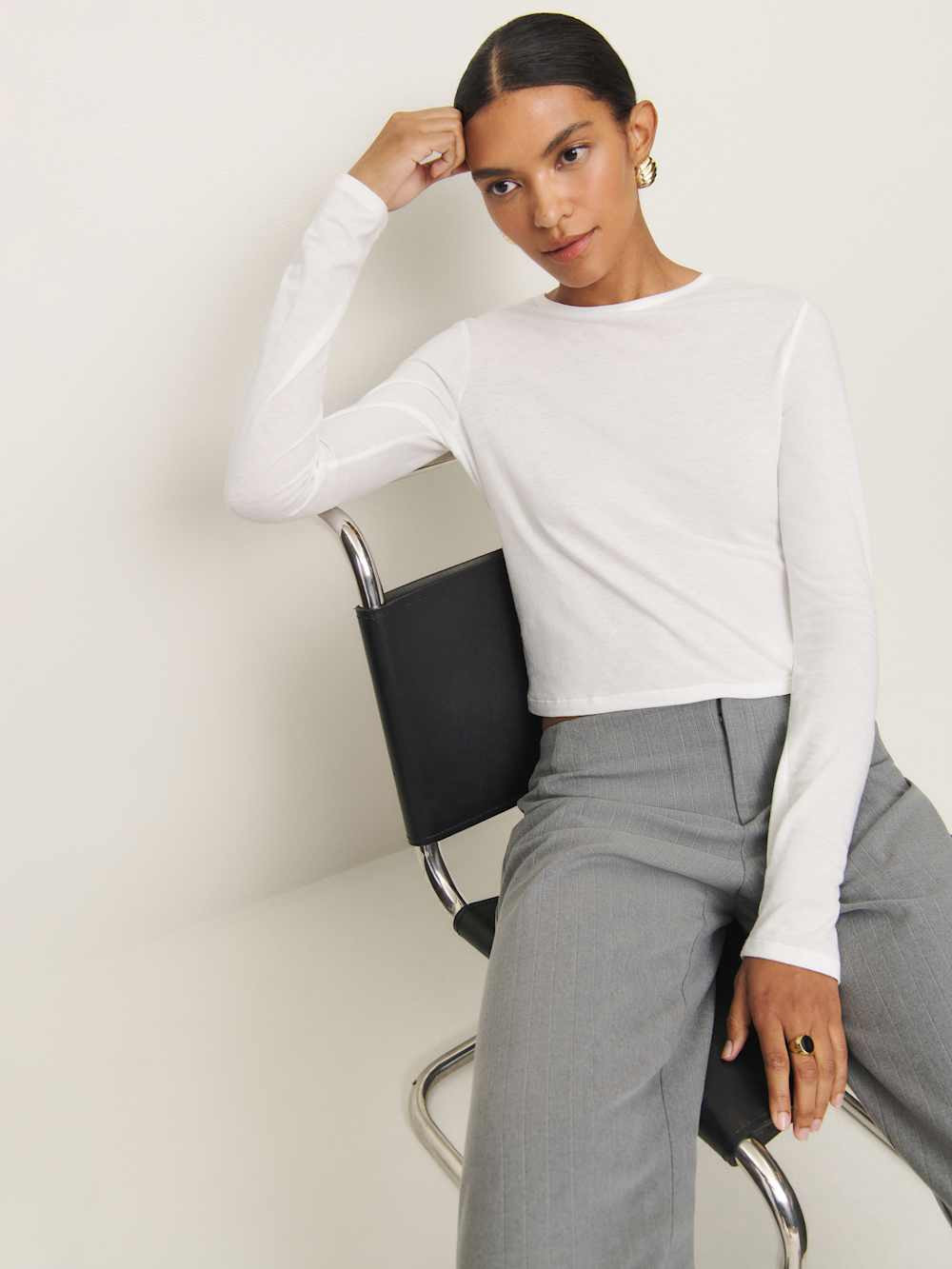 Ezra Slim Fit Long Sleeve | Reformation (Global)