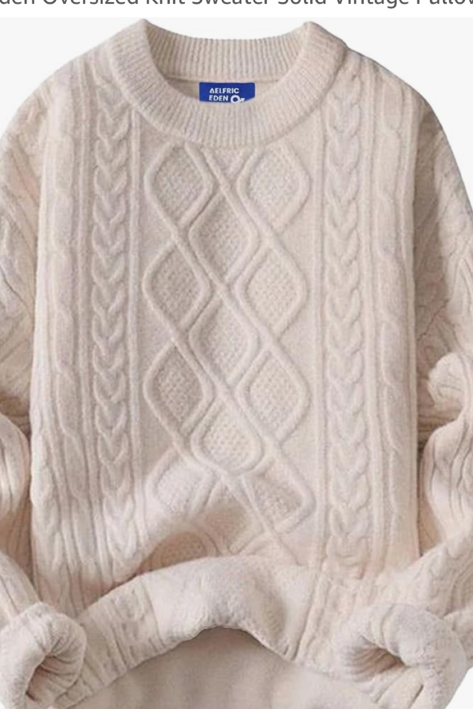 Amazon oversized cableknit 
