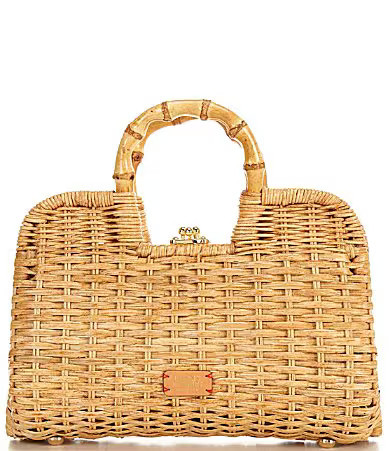 FRANCES VALENTINE Buzzy Basket Wicker Frame Bag - Natural | Dillard's