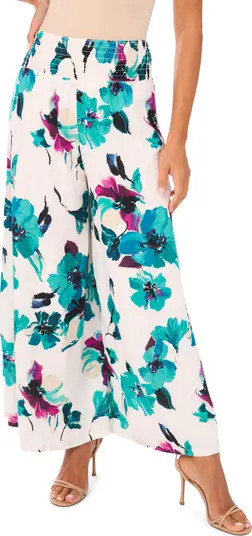 Floral Wide Leg Pull-On Pants | Nordstrom