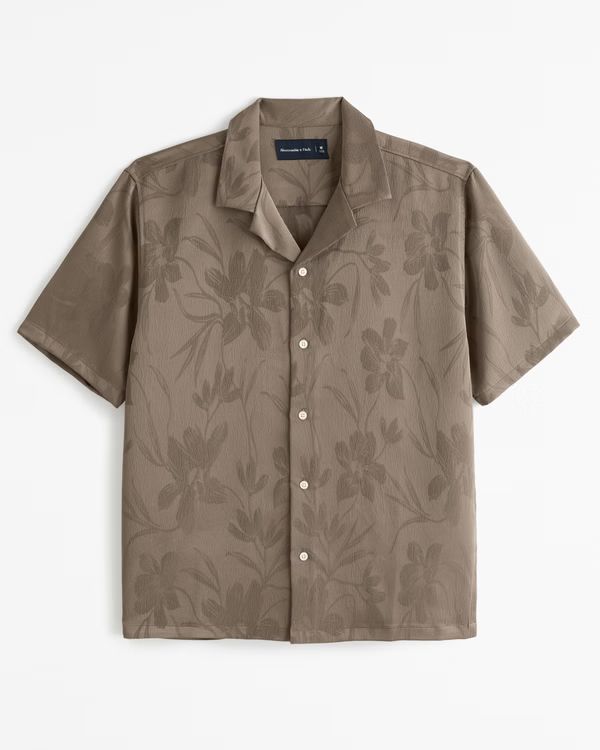 Camp Collar Silky Button-Up Shirt | Abercrombie & Fitch (US)