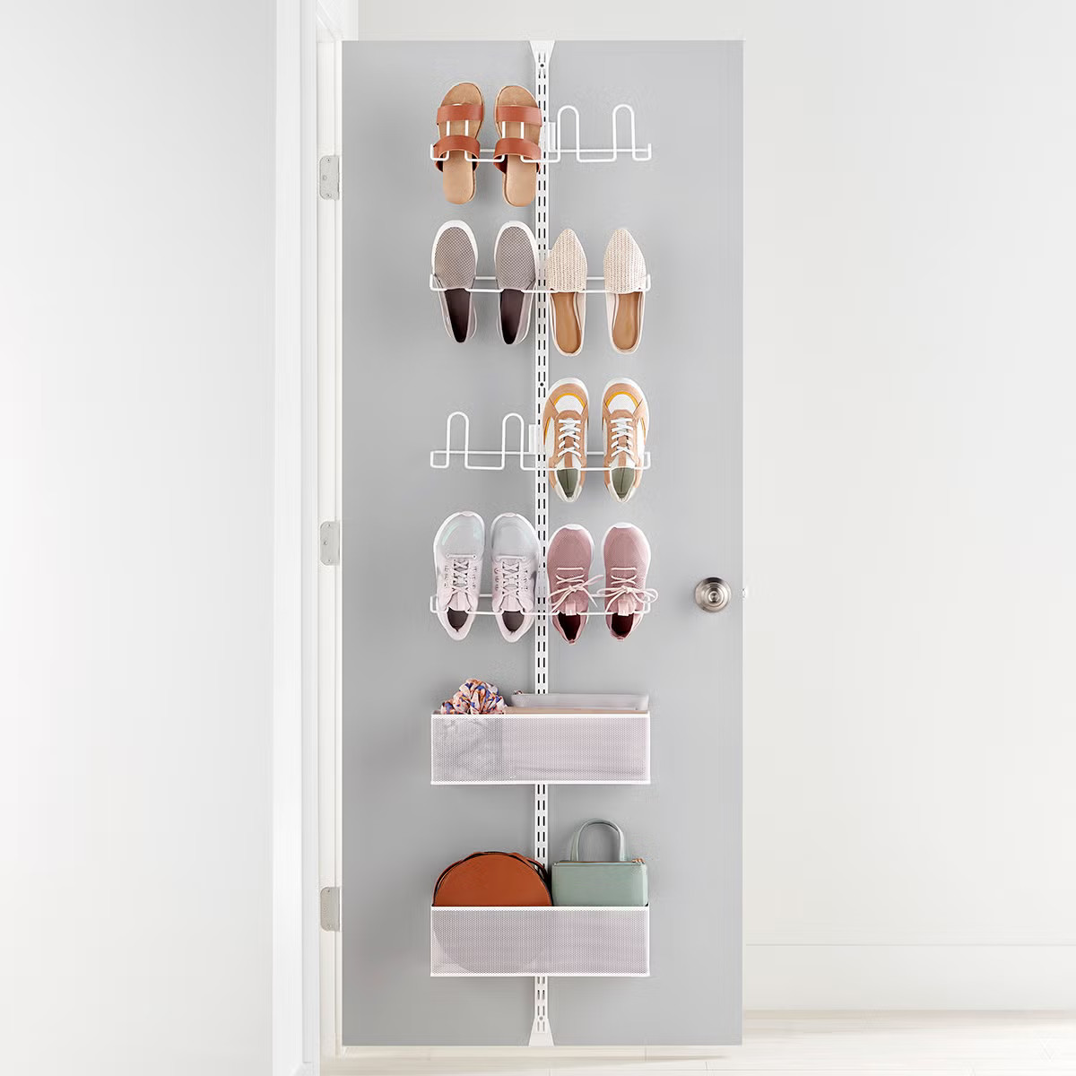 Elfa Utility Shoe Storage Over the Door Rack | The Container Store
