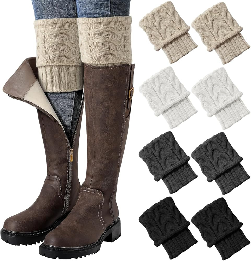 Clothirily Boot Socks for Women, Winter Warm Boot Cuffs, Knitted Short Leg Warmers Boot Topper So... | Amazon (US)