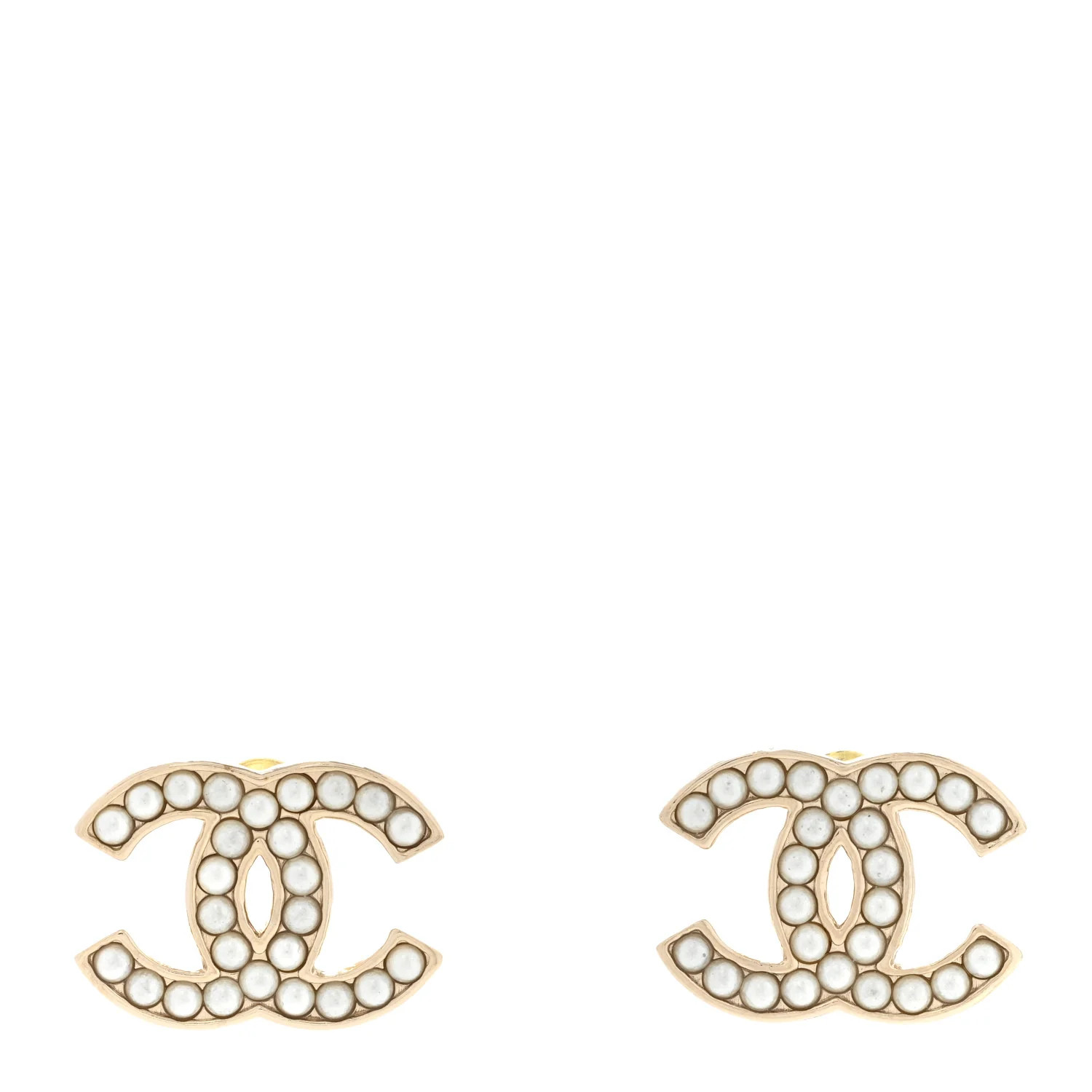 Pearl CC Earrings Gold | FASHIONPHILE (US)