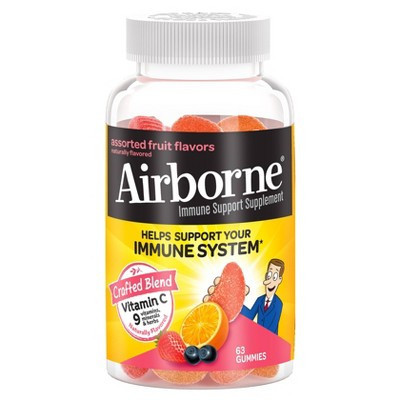 Airborne Immune Support Gummies with Vitamin C & Zinc - Assorted Fruit - 63ct | Target