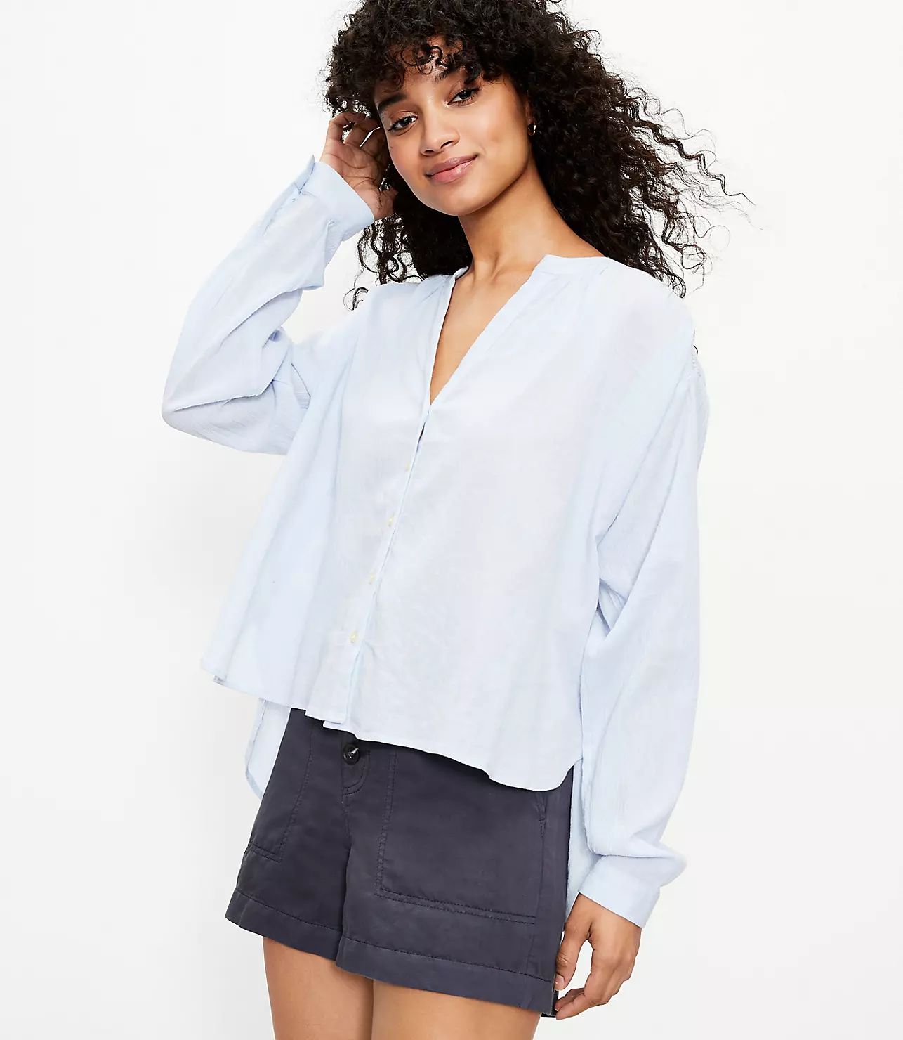 Smocked Shirt | LOFT