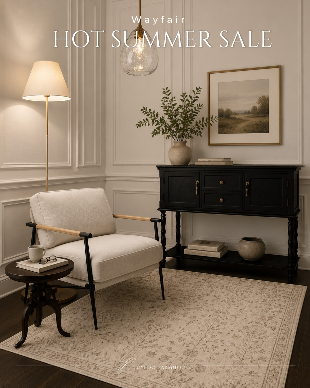 Creating a cozy corner has never looked so good. 🤍 This beautiful accent chair, classic console table, and soft floral rug are all part of the Wayfair Hot Summer Sale, making it the perfect time to refresh a quiet spot in your home for less. These timeless pieces bring warmth, texture, and designer-inspired style without the designer price tag.

Shop my favorites before the best deals are gone!

#LTKHome #LTKSaleAlert #LTKSeasonal #WayfairSale #ReadingNook #CozyHome #HomeDecorFinds #NeutralHomeDecor 

 #LTKSeasonal #LTKHome #LTKSaleAlert