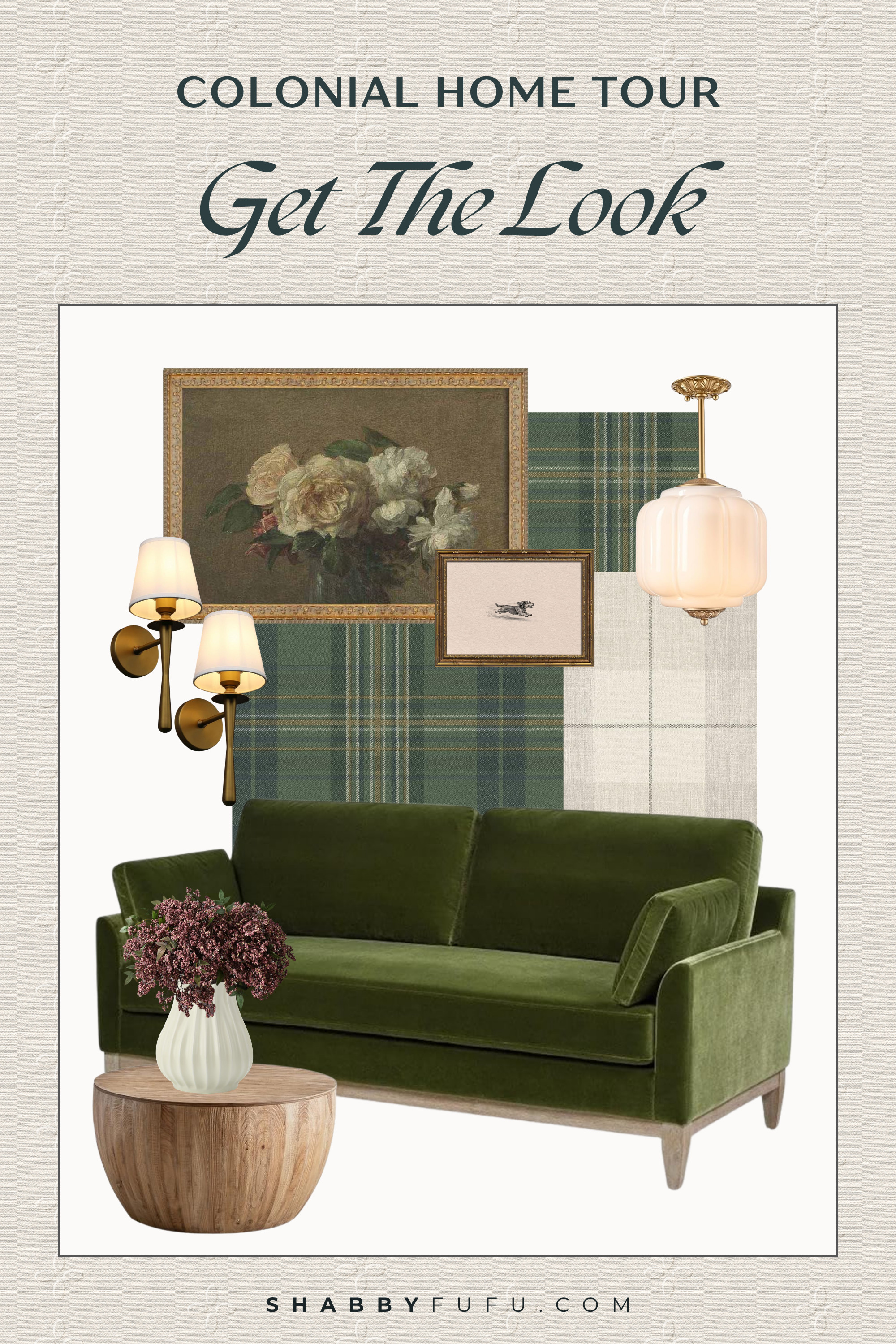 Cozy, collected, and just a little traditional. These colonial home tour finds are all about layered green, aged brass, and a good plaid. That velvet sofa is my favorite of the bunch! 

 #LTKmomlife #LTKSeasonal #LTKHome