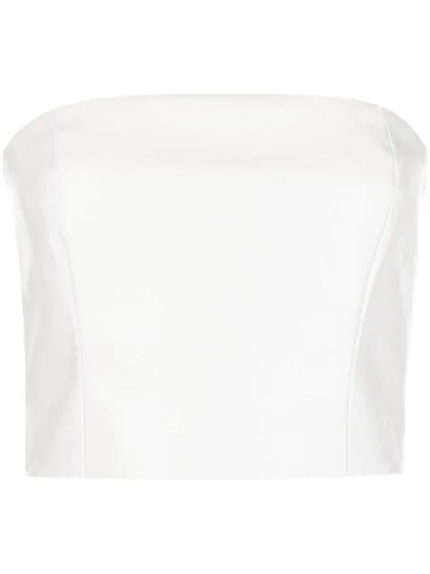 ROTATE embossed-logo Strapless Top - Farfetch | Farfetch Global