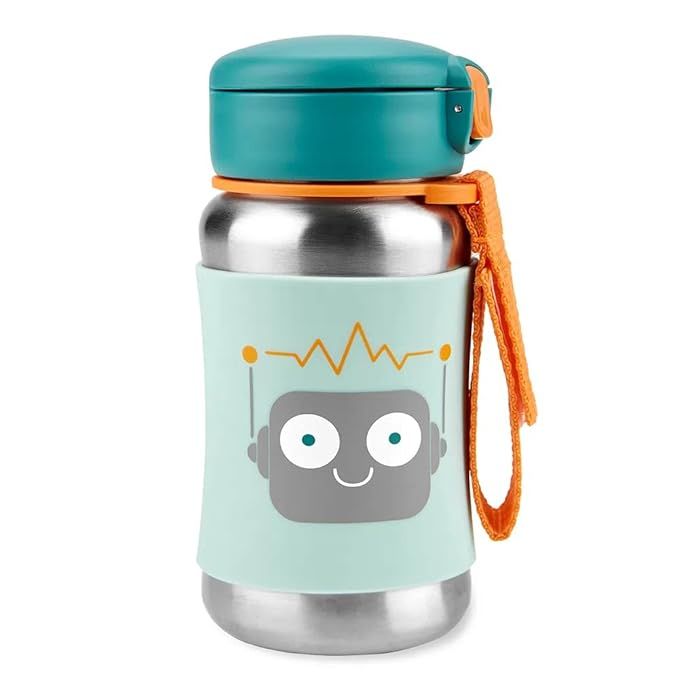 Skip Hop Toddler Sippy Cup with Straw, Sparks Stainless Steel Straw Bottle, Rocket | Amazon (US)