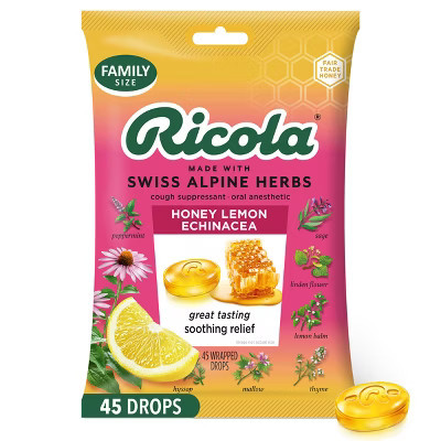 Ricola Cough Drops - Honey Lemon with Echinacea - 45ct | Target