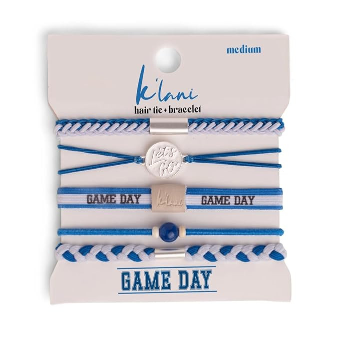 K'lani Game Day Hair Tie Bracelets – 5-Pack Stretchy No-Crease Hair Ties & Stylish Bracelets ... | Amazon (US)
