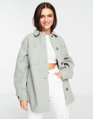 New Look shacket in sage green | ASOS (Global)