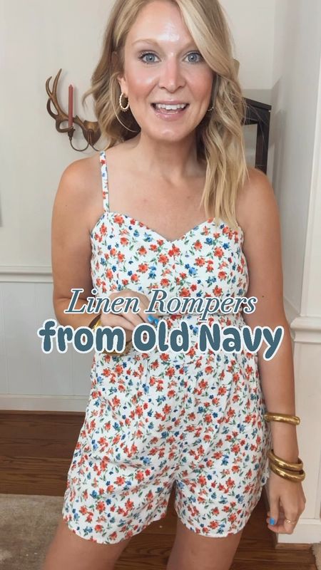 The cutest fit and flare linen romper from
Old navy! I’m in a M Tall.  On sale for $25!

#LTKStyleTip #LTKSaleAlert #LTKFindsUnder50