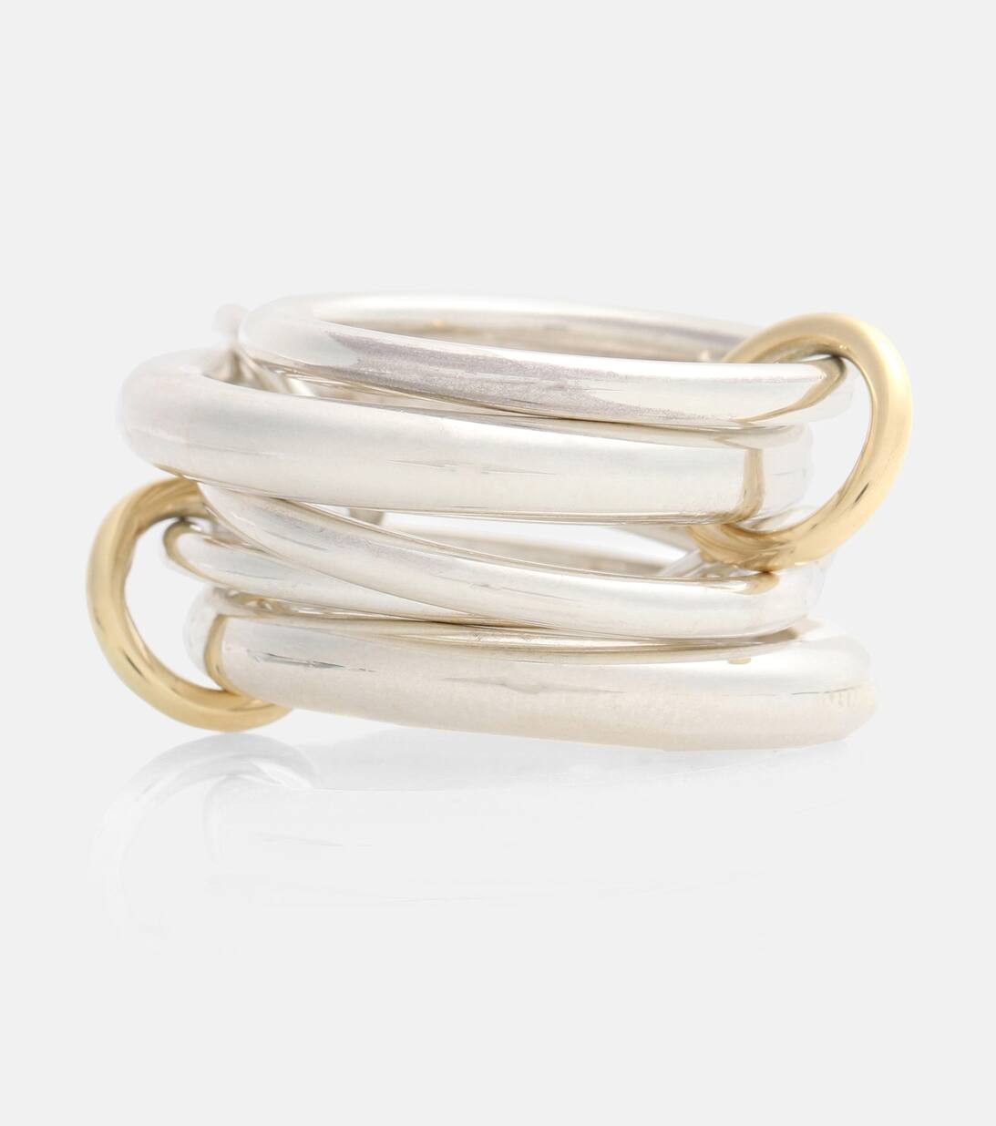 Vela sterling silver and 18kt gold linked rings | Mytheresa (US/CA)