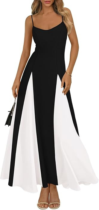 PRETTYGARDEN Spaghetti Strap Backless Summer Dresses for Women 2026 Flowy Maxi Dresses Sleeveless... | Amazon (US)