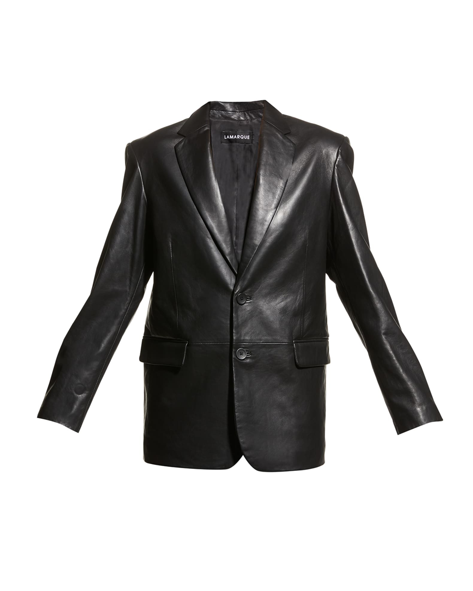 LaMarque Felina Oversized Boyfriend Leather Blazer | Neiman Marcus