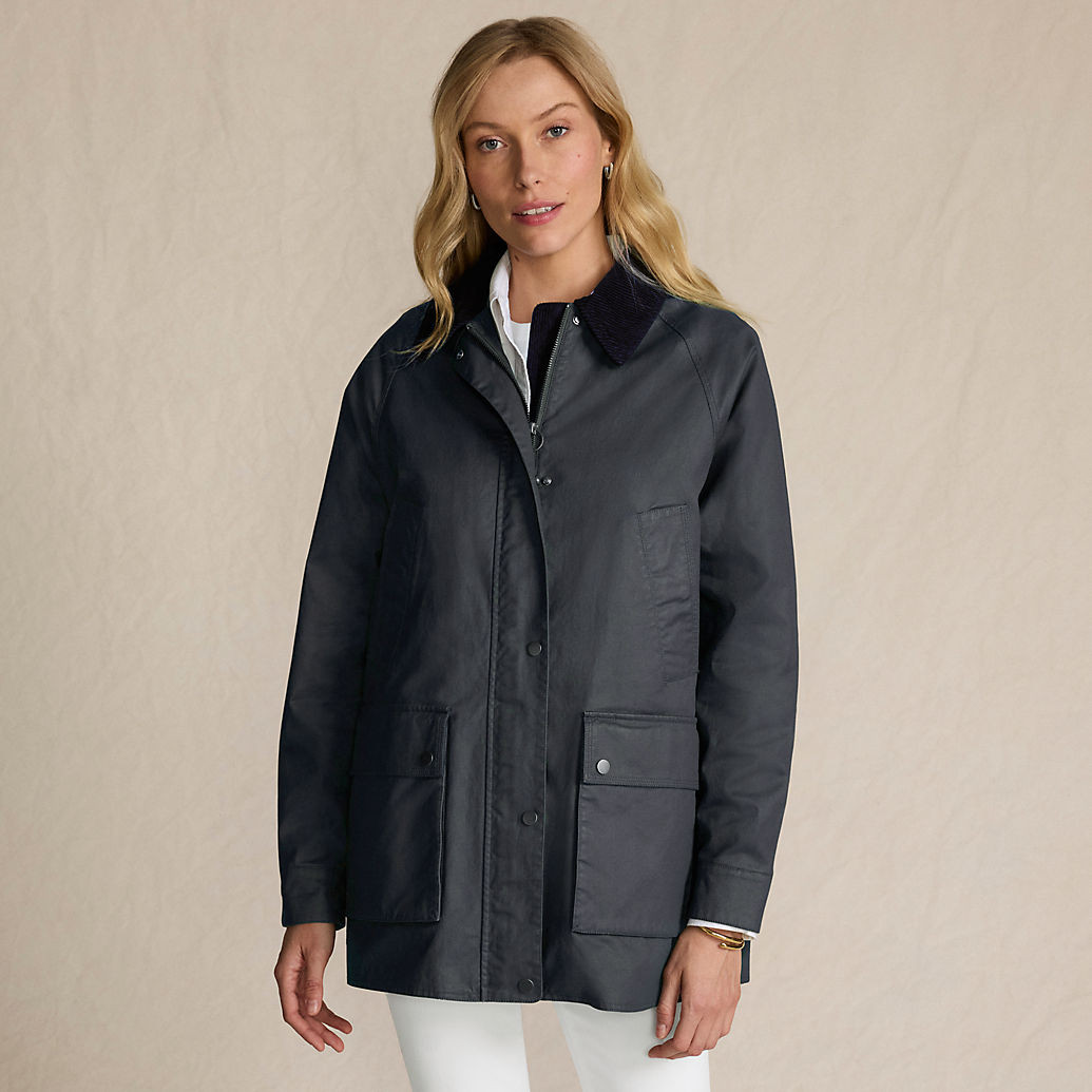Women's Waxed Cotton Barn Coat | Lands' End (US)