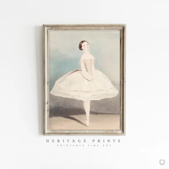Vintage Ballerina Wall Art Retro Nursery Print Vintage - Etsy | Etsy (US)
