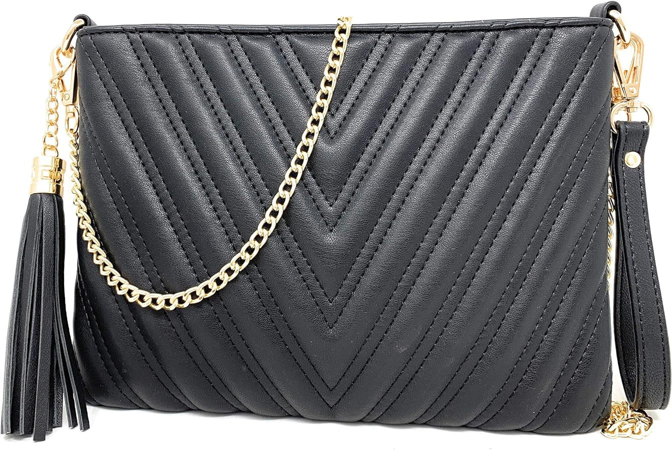 lola mae Women's Wristlet Handbags Simple Quilted Small Clutch Crossbody Bag | Amazon (US)