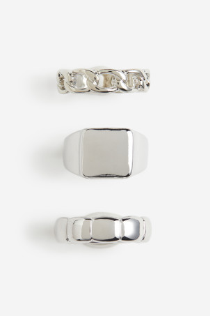 5-pack Rings - Silver-colored - Men | H&M US | H&M (US + CA)