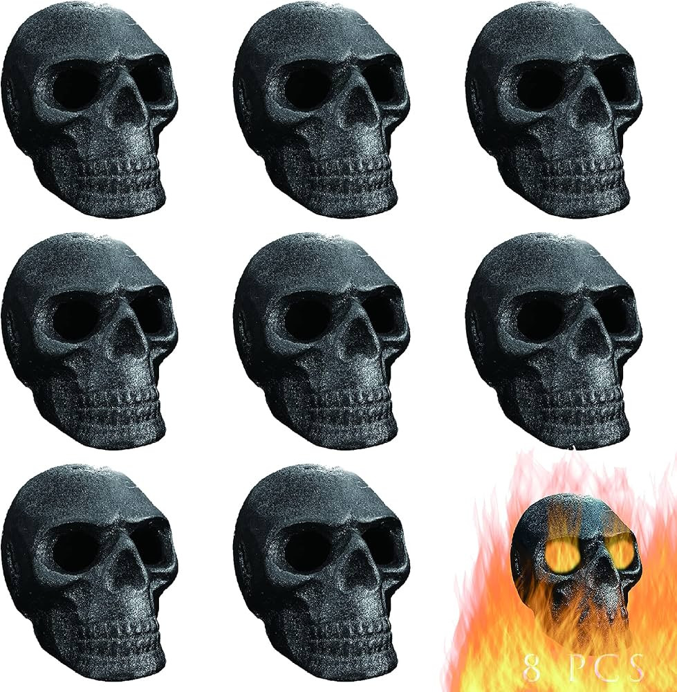 Imitated Human Skull Gas Log for Indoor or Outdoor Fireplaces, Made of Metal, Durable for More Th... | Amazon (US)