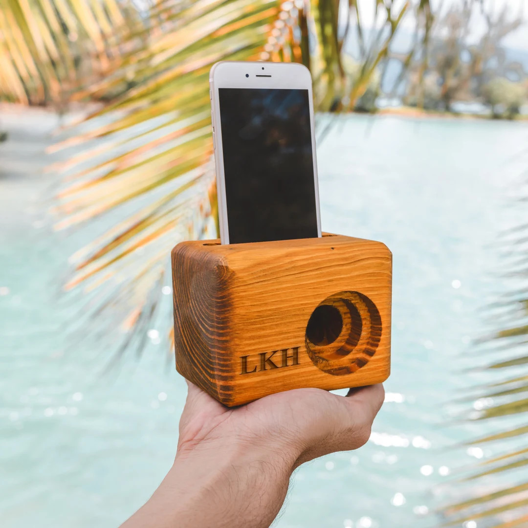 BEAT BLOCK Wooden Cell Phone Speaker Engraved Speaker Unique - Etsy | Etsy (US)