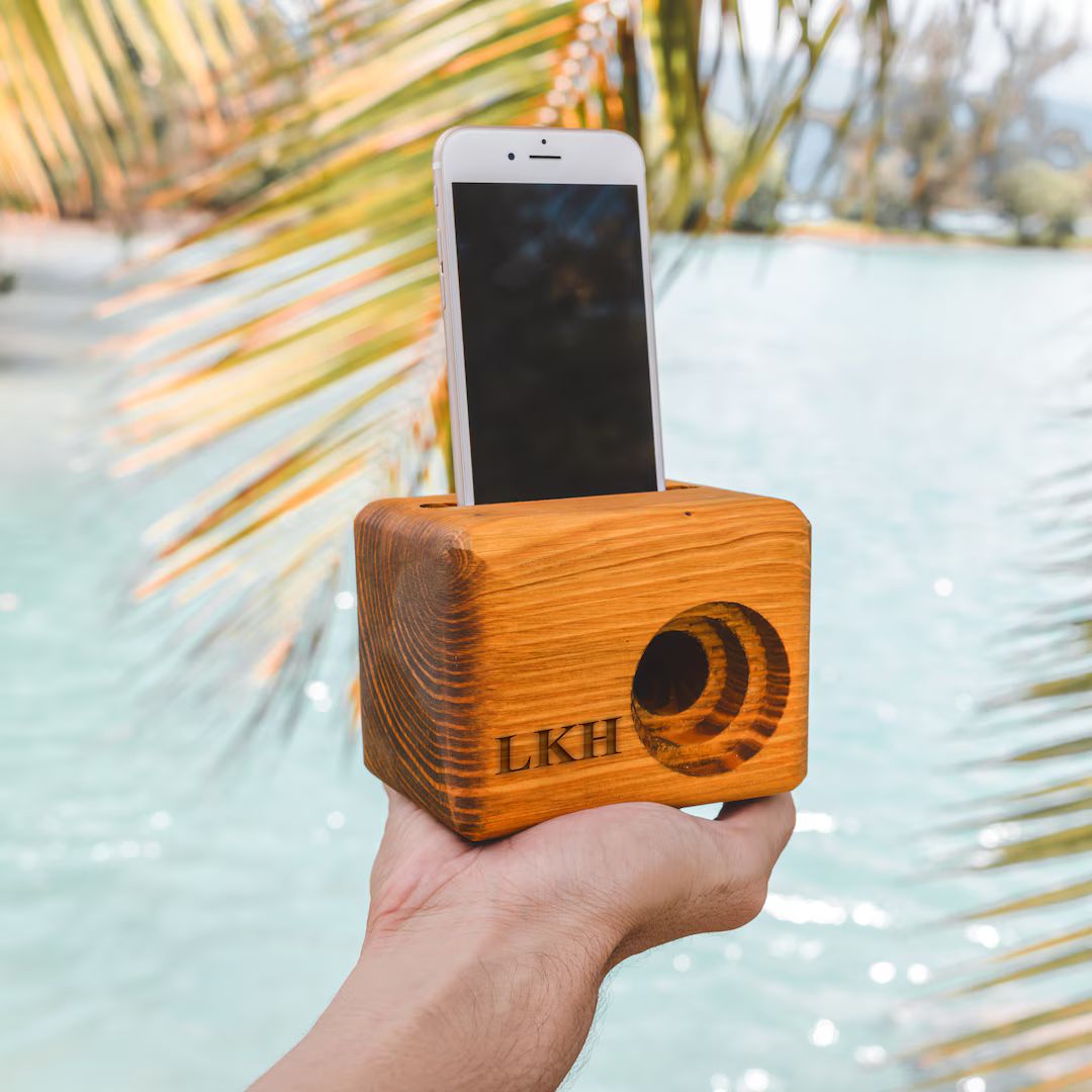 BEAT BLOCK Wooden Cell Phone Speaker Engraved Speaker Unique - Etsy | Etsy (US)