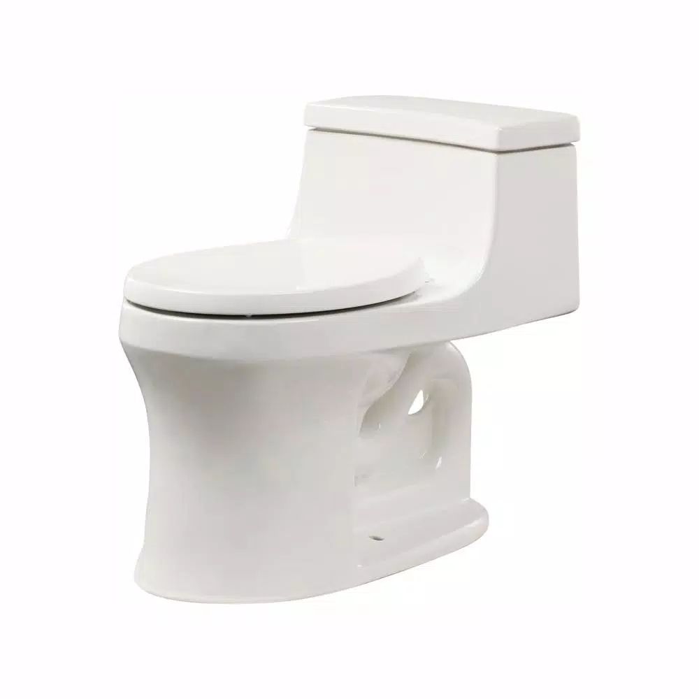 San Souci 1-Piece 1.28 GPF Single Flush Round Toilet in White | The Home Depot