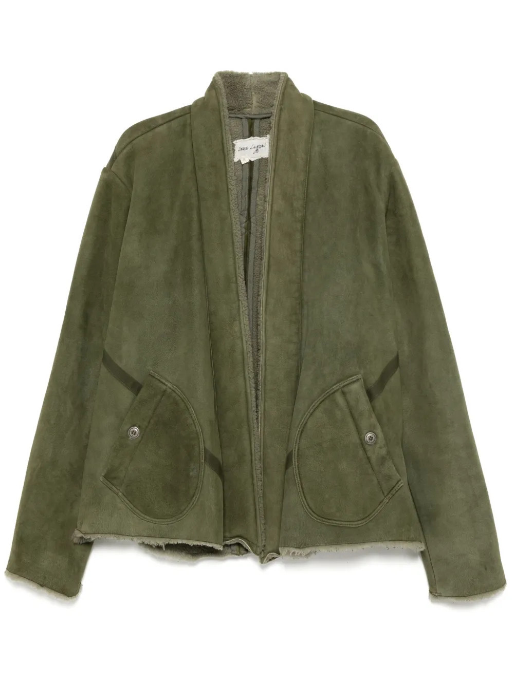 Greg Lauren Army shearling jacket - Green | Farfetch Global