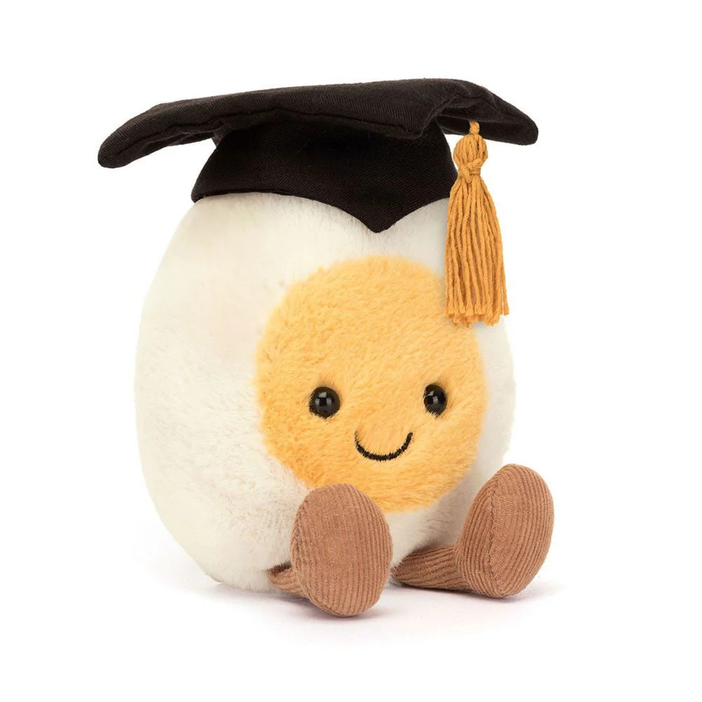 Jellycat Amuseables Boiled Egg Graduation 4 inch plush | Safari LTD