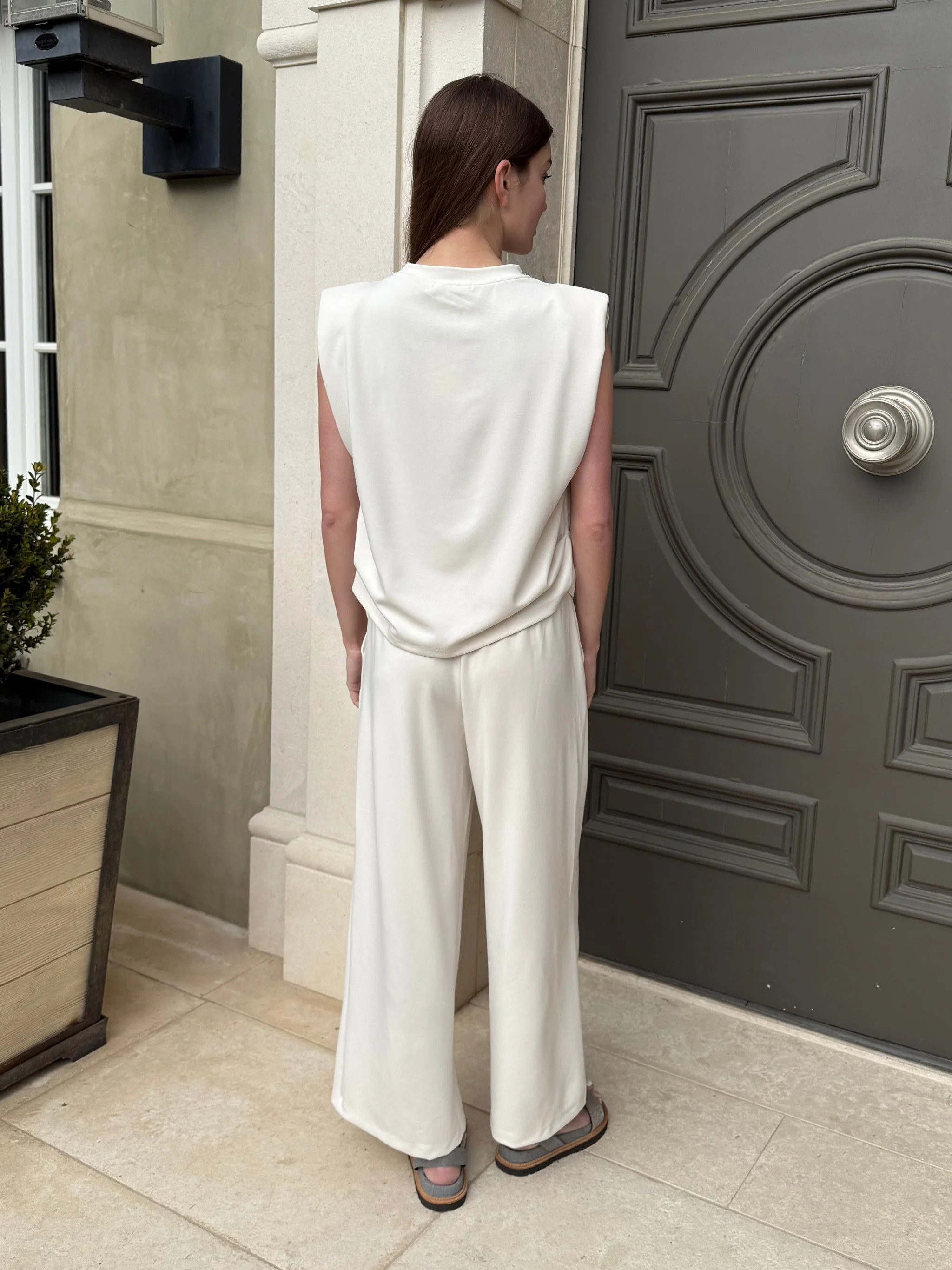 Libby Pleated Wide Leg Loose Pants - Cream | Benaar La